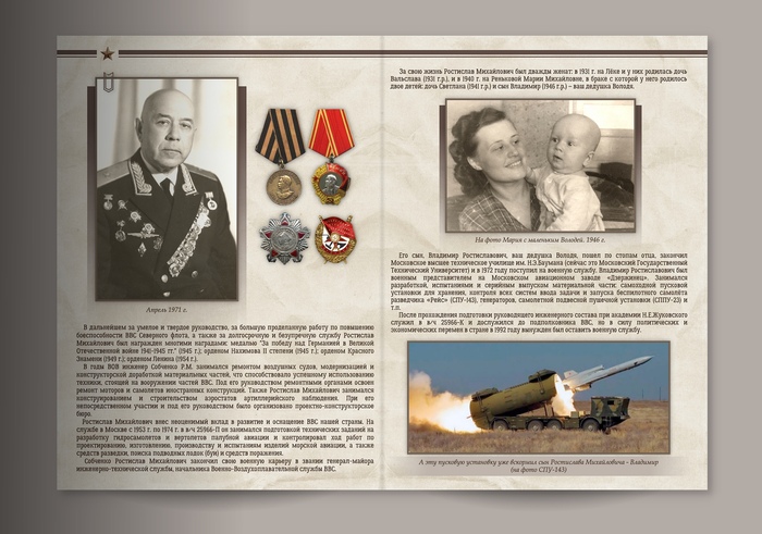 разворот 7 семейной фотокниги о войне